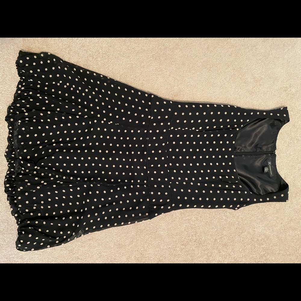 INC Black Polkadot Dress
